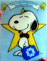 A catalog with a picture of MetLife representative Snoopy