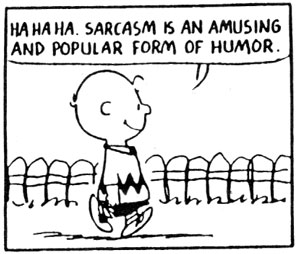 Charlie Brown discusses sarcasm