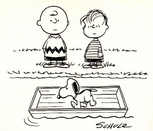 Snoopy on a raft