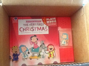 The copy I got from Hallmark.com exactly fit the box they shipped it in, making it a little tricky to get out.