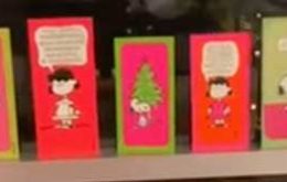 Row of Peanuts christmas cards